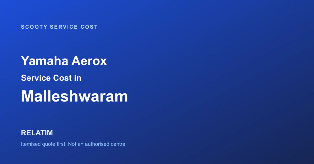 Yamaha Aerox Service Cost in Malleshwaram, Bangalore